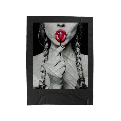 Sexy Lollipop Girl Red Poor Tumblr Fashion Velveteen Blanket