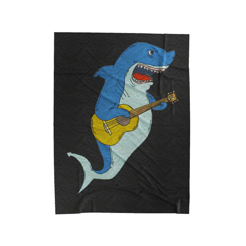 Shark Playing Guitar Guitar Shark Velveteen Blanket