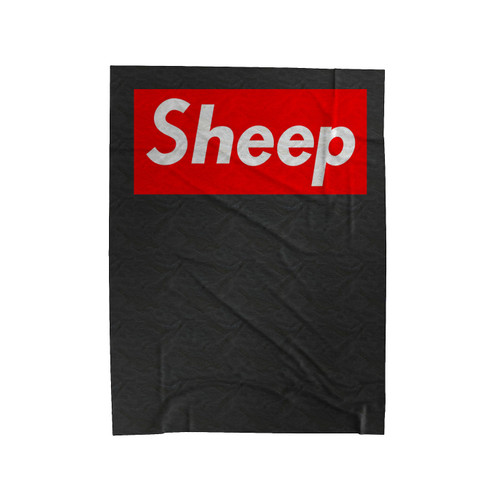 Sheep Red Box Logo Parody Velveteen Blanket