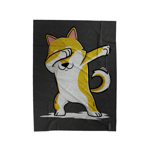 Shiba Inu Dog Dabbing Cute Funny Dab Dance Velveteen Blanket