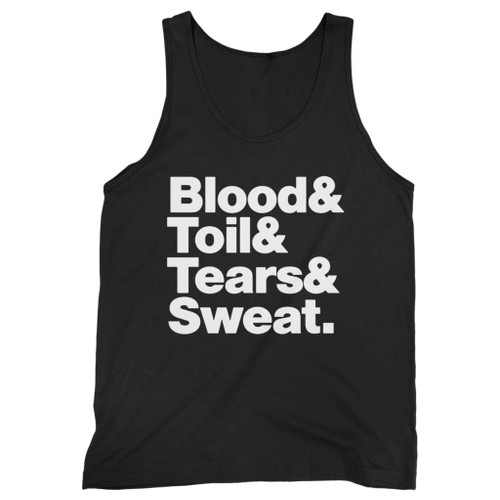 Our cotton blood toil tears and sweat churchill quote men tank top is perfect for those intense workouts in the gym, at practice or pickup games.