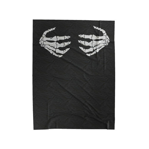 Skeleton Hands Holding Chest Velveteen Blanket