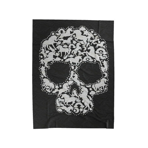 Skull & Bones Unicorn Comedy Velveteen Blanket