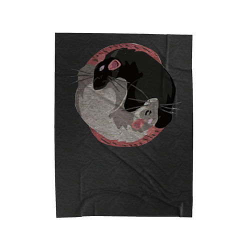 Sleeping Rats Yin Yang Symbol Velveteen Blanket