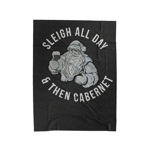 Sleigh All Day & Then Cabernet Velveteen Blanket