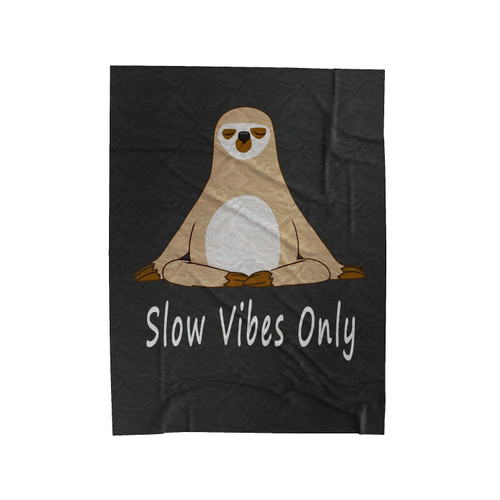 Sloth Slow Vibes Only Velveteen Blanket