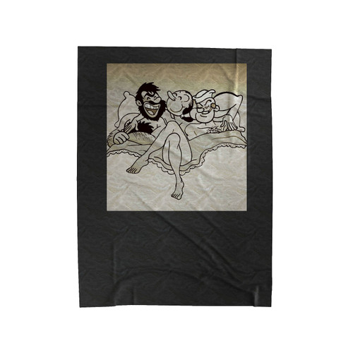 Slut Olive Oyl With Popeye And Bluto Velveteen Blanket