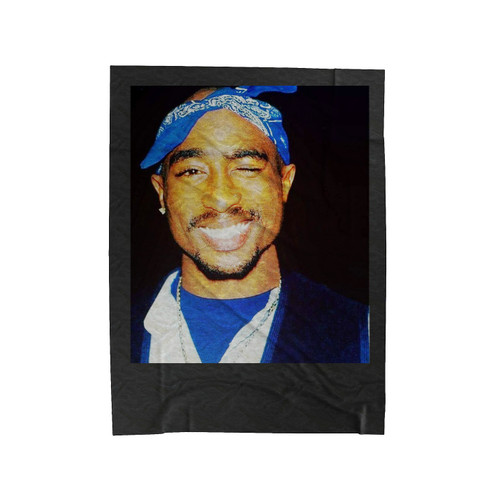 Smiling Tupac 1 Velveteen Blanket