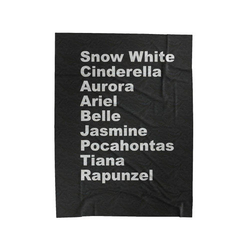 Snow White Cinderella Aurora Ariel Belle Jasmine Disney Princess Names Velveteen Blanket