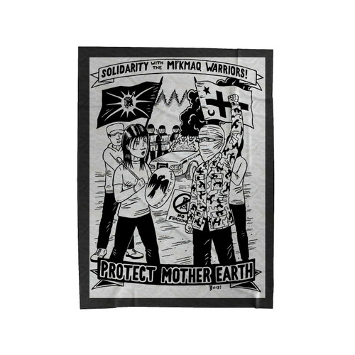 Solidarity With The Mi'Kmaq Warrior Velveteen Blanket