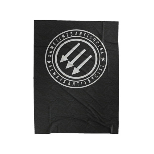 Sometimes Antisocial Always Antifascist Anarchist Velveteen Blanket