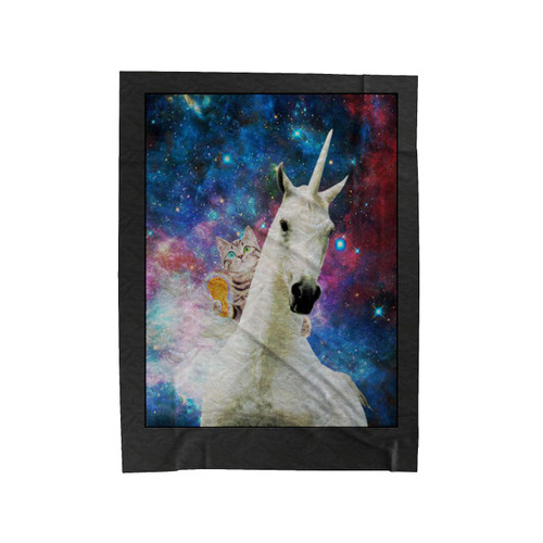 Space Cat Unicorn Funny Galaxy Cosmic Fantasy Graphic Hipster Velveteen Blanket