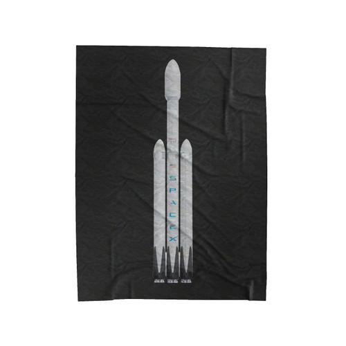 Spacex Falcon Heavy Rocket Velveteen Blanket