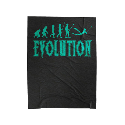 Spearfishing Evolution Of A Diver Snorkeling Velveteen Blanket