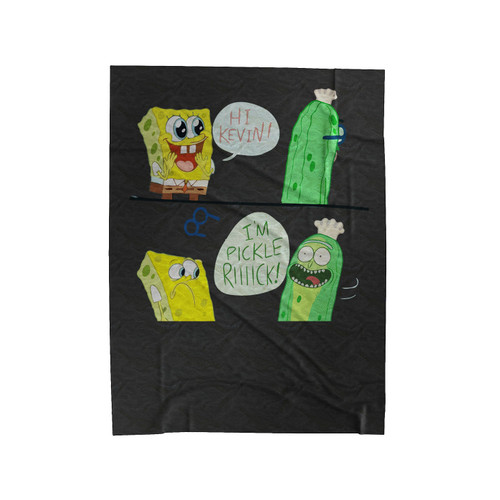 Spongebob Rick And Morty Velveteen Blanket