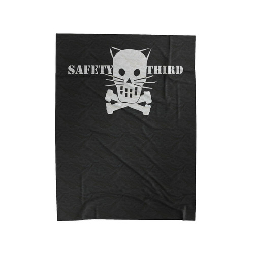 Ss Kitty Crossbones Safety Third Velveteen Blanket