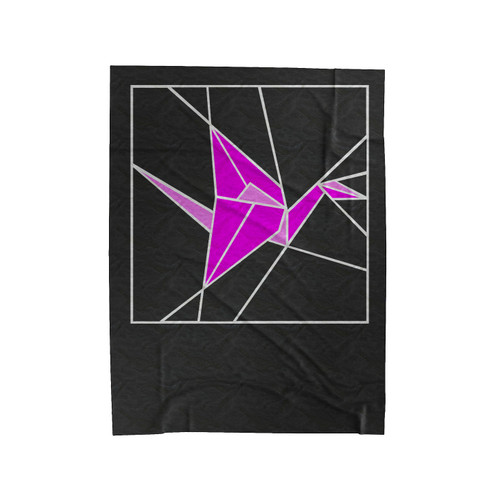Stained Glass Pink Origami Velveteen Blanket