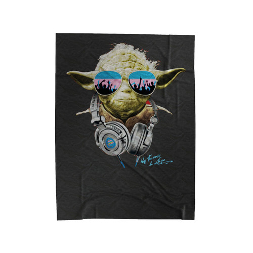 Star Wars Master Yoda May The Music Be With You Velveteen Blanket