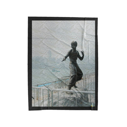 Statue Of Bruce Lee Velveteen Blanket
