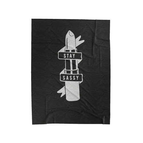 Stay Sassy Lipstick Velveteen Blanket