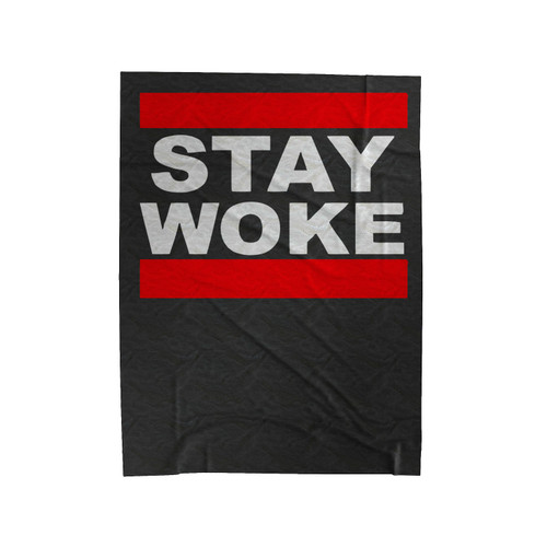 Stay Woke Run Dmc Font Velveteen Blanket