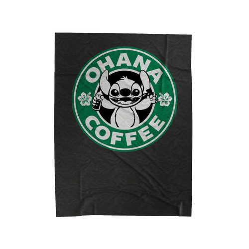 Stitch Ohana Cute Stitch Coffee Velveteen Blanket