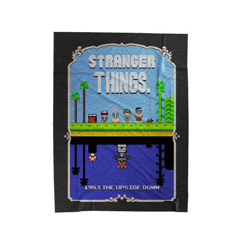 Stranger Things Mario Bros 2 Pixel Art Mashup Velveteen Blanket