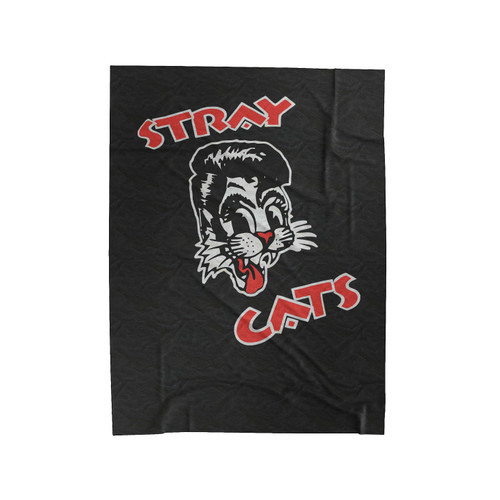 Stray Cats Face Velveteen Blanket