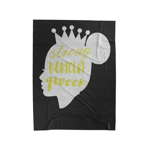Strong Boricua Queen Velveteen Blanket
