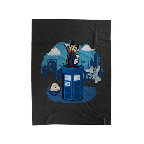 Super Mario Doctor Who Funny Parody Velveteen Blanket