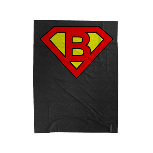 Superman Logo With B Letter Velveteen Blanket