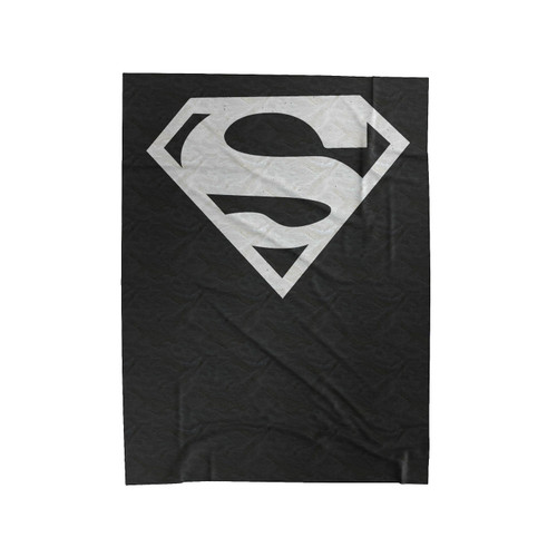Superman Superhero Logo Black And White Velveteen Blanket