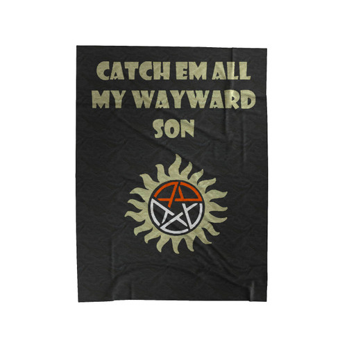 Supernatural Pokemon Catch Em All My Wayward Son Velveteen Blanket