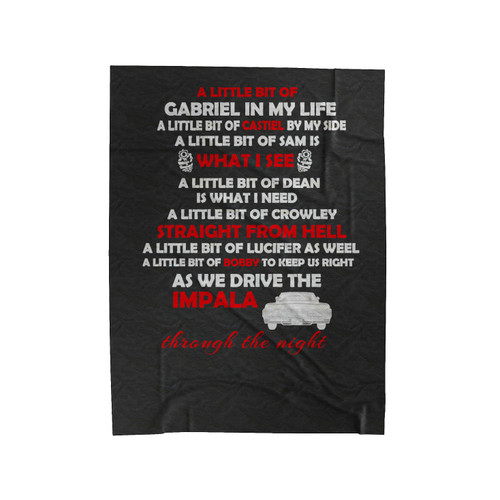 Supernatural Sam Winchester Dean Winchester Castiel Crowley Velveteen Blanket