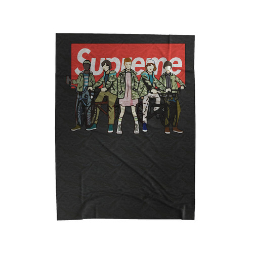 Supreme With All The Stranger Things Velveteen Blanket