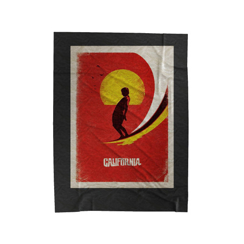 Surfing Hawaii California Velveteen Blanket