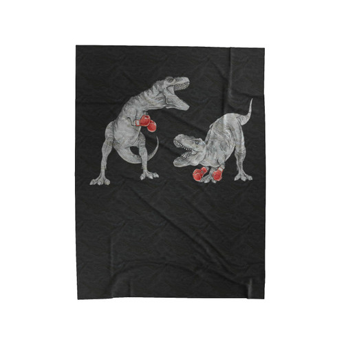 T Rex Dinosaurs Boxing Velveteen Blanket