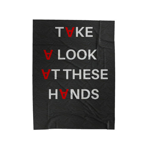 Take A Look At These Hands Talking Heads Velveteen Blanket