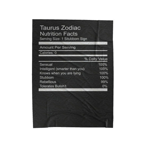 Taurus Zodiac Nutrition Facts Velveteen Blanket