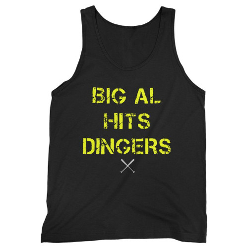 Our cotton distressed big al hits dingers men tank top is perfect for those intense workouts in the gym, at practice or pickup games.