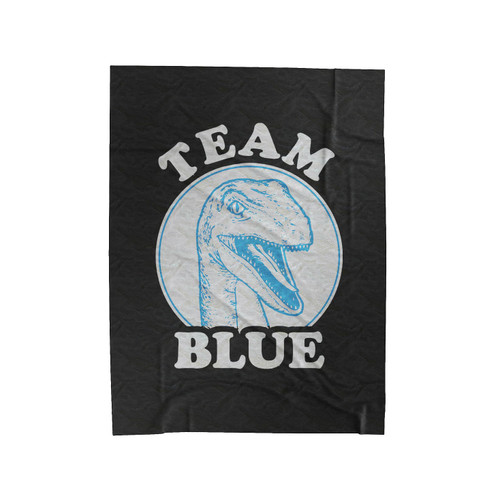 Team Blue Raptor Jurassic Word Velveteen Blanket