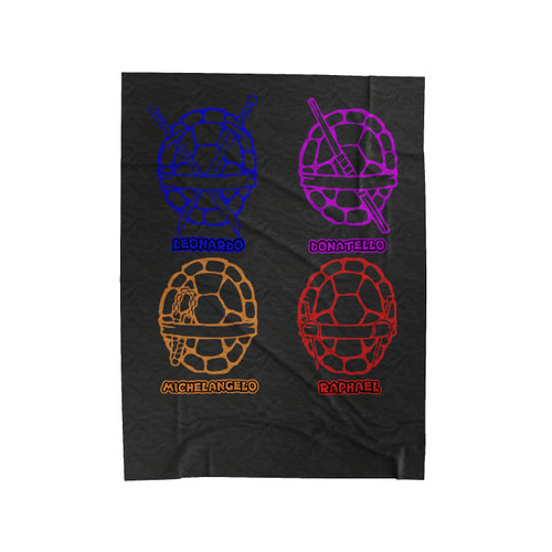 Teenage Mutant Ninja Turtles Character And Weapon Velveteen Blanket