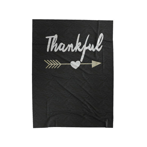 Thankful With Heart Arrow Thanksgiving Give Thanks Velveteen Blanket