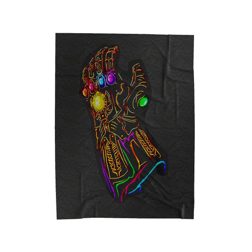 Thanos Glowing Gauntlet Velveteen Blanket