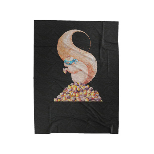 The Bandit Squirrel Velveteen Blanket