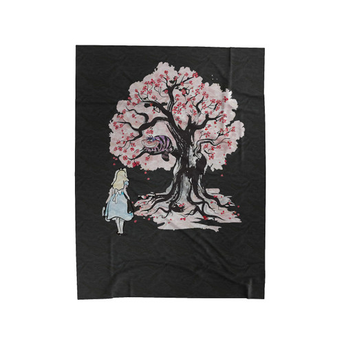 The Cheshire's Tree Alice In Wonderland Velveteen Blanket