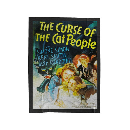 The Curse Of The Cat People Velveteen Blanket