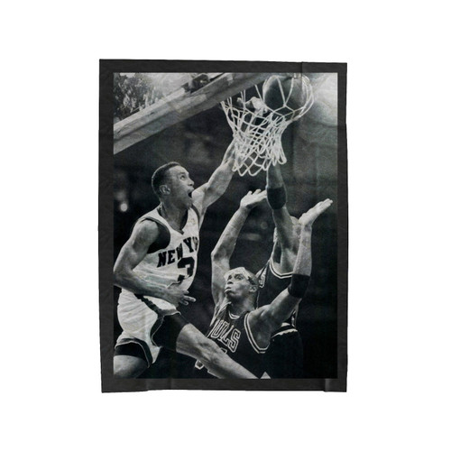 The Dunk By John Starks Velveteen Blanket