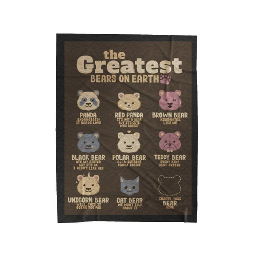 The Greatest Bears On Earth Velveteen Blanket