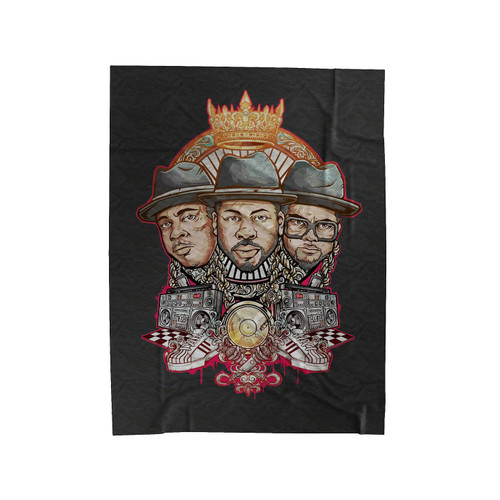 The King Of Rock Run Dmc Tya 31Jan Velveteen Blanket